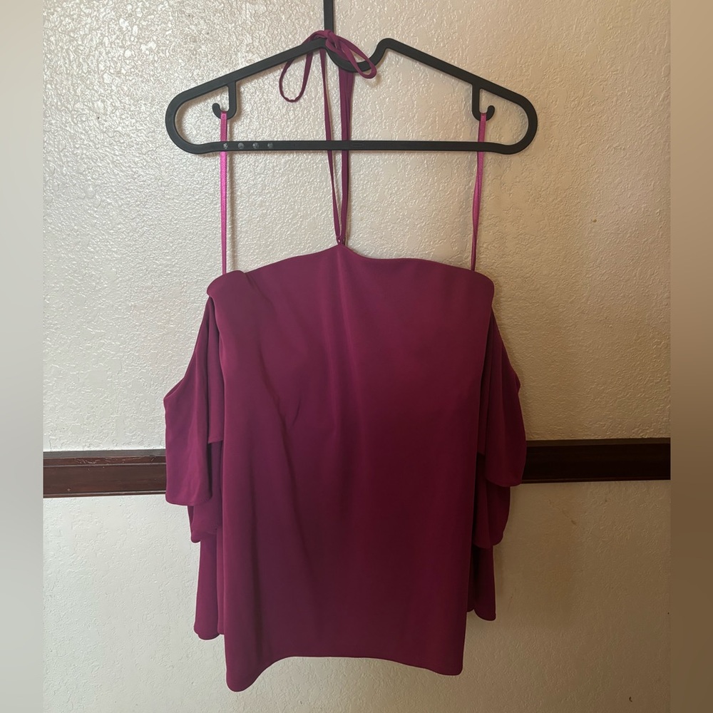 NWOT White&Black Market choker/off the shoulder plum top